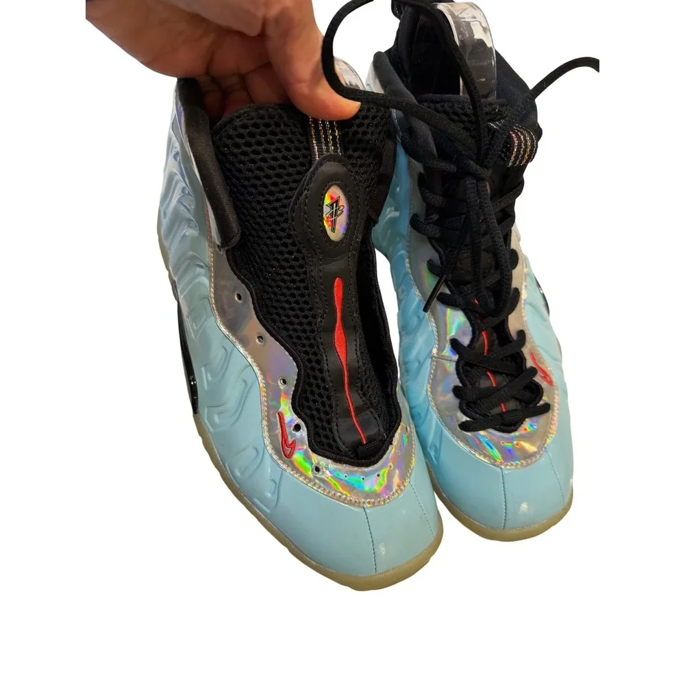 Nike‎ Air Foamposite One Ice Blue Metallic Holographic Basketball Shoes